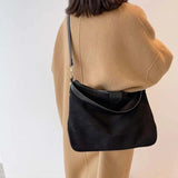Winter PU Leather Crossbody Bag Large Capacity Shoulder Bag for Women