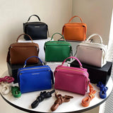 Women's Orange Crossbody Bag, Green Shoulder Messenger Handbag
