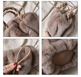 Plush Tote Shoulder Bag for Women - Fluffy Fur Handbag