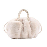 Plush Tote Shoulder Bag for Women - Fluffy Fur Handbag
