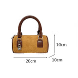 Vintage Small Drum Shoulder Bag for Women, Crossbody Tote Handbag