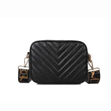 Small Flap Crossbody Bag Wide Straps Lady Shoulder Handbag
