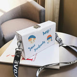 Harajuku Animal Print Box Bag Pig Bags Wide Shoulder Strap