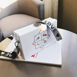 Harajuku Animal Print Box Bag Pig Bags Wide Shoulder Strap