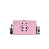 Harajuku Animal Print Box Bag Pig Bags Wide Shoulder Strap