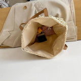 Straw Beach Bag Vintage Woven Shoulder Bag Shopping Travel Bag Summer Vacation