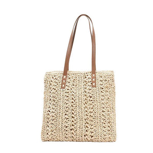 Straw Beach Bag Vintage Woven Shoulder Bag Shopping Travel Bag Summer Vacation