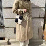 Checkerboard Silk Shoulder Bag Mini Square Handbag