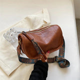Vintage Style Shoulder Bag for Women PU Leather Small Square Bag Spring