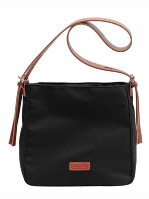 Contrast Canvas Tote Bag Women Shoulder Crossbody Commuter Shopper Handbag