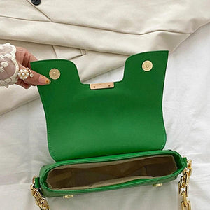 Shoulder Bag Female PU Leather Armpit Bag Chains Small Underarm Bag