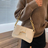 Shoulder Bag Female PU Leather Armpit Bag Chains Small Underarm Bag
