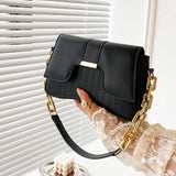Shoulder Bag Female PU Leather Armpit Bag Chains Small Underarm Bag
