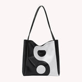 Women PU Leather Shoulder Bag Crossbody Bag Portable Pattern Tai Chi Messenger H