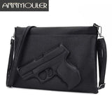 3D Gun Embossed Pistol Clutch Bag for Women