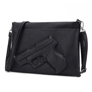 3D Gun Embossed Pistol Clutch Bag for Women