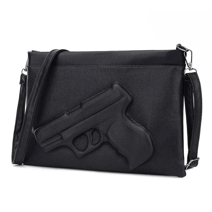 3D Gun Embossed Pistol Clutch Bag for Women