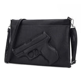 3D Gun Embossed Pistol Clutch Bag for Women