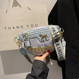 PU Leather Chain Crossbody Bag Women Shoulder Messenger Handbag Purses