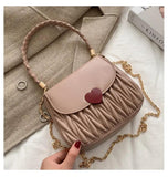 Love Pattern Messenger Handbags Women PU Leather Top-Handle Bag