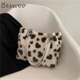 Fluffy Cow Print Tote Bag for Women