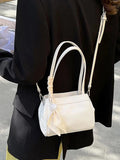 Solid Small Female Bag Top Handle Scarf Women's Bag Shoulder Handbags