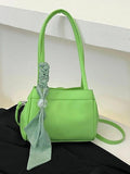 Solid Small Female Bag Top Handle Scarf Women's Bag Shoulder Handbags