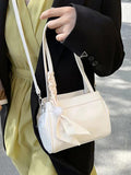 Solid Small Female Bag Top Handle Scarf Women's Bag Shoulder Handbags