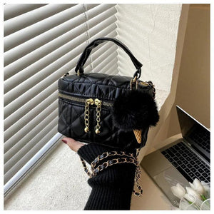Lingge Small Handbags for Women Autumn Winter Thread Female Bag