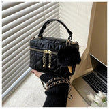 Lingge Small Handbags for Women Autumn Winter Thread Female Bag