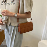Plaid Women's Bag Vintage Crossbody Square Purses Shoulder Bag
