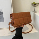 Plaid Women's Bag Vintage Crossbody Square Purses Shoulder Bag