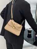 Ruched Pu Leather Shoulder Crossbody Bag for Women Flap Handbag