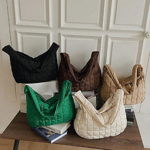 Large Capacity Shoulder Bag for Women Solid Shopper Crossbody Handbag