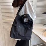 Canvas Women's Shoulder Bags Solid Messenger Tote Handbags