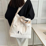 Canvas Women's Shoulder Bags Solid Messenger Tote Handbags