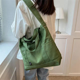 Canvas Women's Shoulder Bags Solid Messenger Tote Handbags