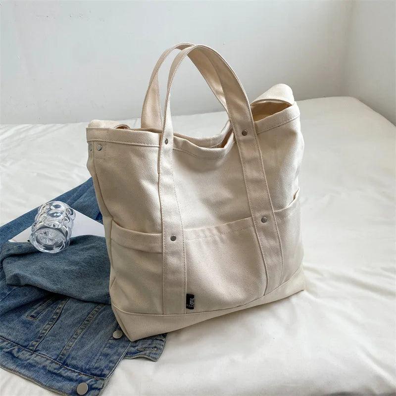 Canvas Women's Shoulder Bags Solid Messenger Tote Handbags