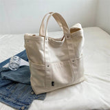 Canvas Women's Shoulder Bags Solid Messenger Tote Handbags