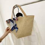Summer Women's Straw Shoulder Beach Tote Bag Large Capacity Handbag