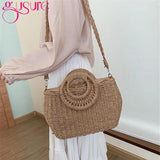 Straw Crossbody Handbags Round-Handle Large Totes