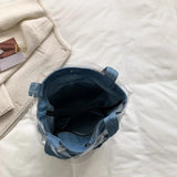 Reusable Denim Shopper Bag Large Capacity Waterproof Handbag