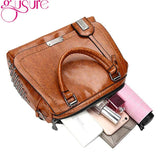 Rivet Women Handbags High PU Leather Totes Office Lady Shoulder Bags