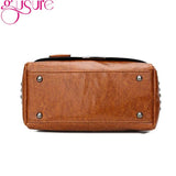 Rivet Women Handbags High PU Leather Totes Office Lady Shoulder Bags