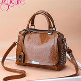 Rivet Women Handbags High PU Leather Totes Office Lady Shoulder Bags