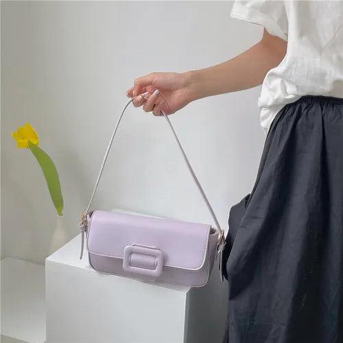 Women's Underarm Bag Retro Solid Armpit Shoulder Bags PU Leather Handbags