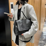 Vintage PU Leather Large Capacity Casual Tote Shoulder Bag Women Handbag
