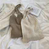 Vintage Woolen Knitting Underarm Tote Bag