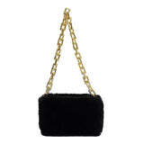 Faux Fur Chain Shoulder Bag Mini Underarm Handbag