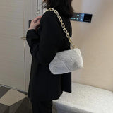 Faux Fur Chain Shoulder Bag Mini Underarm Handbag